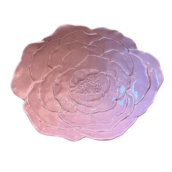 VIETRI Made In Italy Fiori Di Campo Lilac Rose Serving Bowl Floral Embossed New - Picture 16 of 16